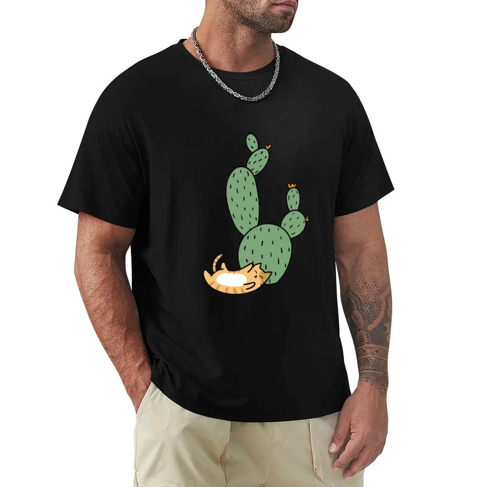 

Cacti Cats T-Shirt Long Lasting Casual T-Shirt