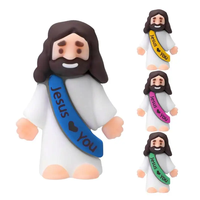 50 pcs Little Jesus Figures Tiny Rubber Jesus Doll Easter Toys Religious Party Jesus Figurine Sunday School Party Decorations