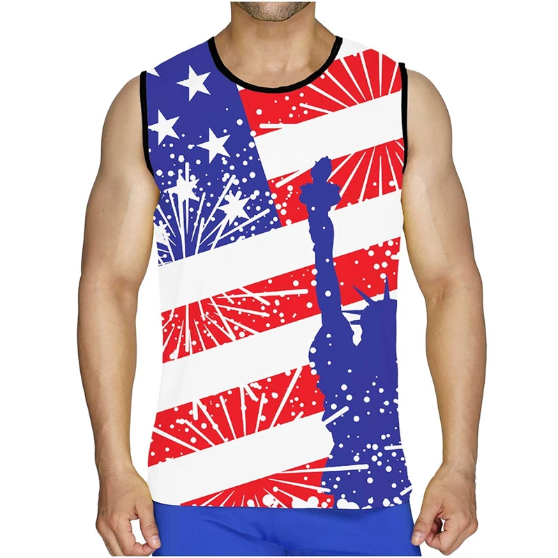 USA Eagle National Flag Graphic Tank Tops 3D Printed Man/ Women Casual Fashion Campaign Vest Summer Oversized Gym Clothing Men