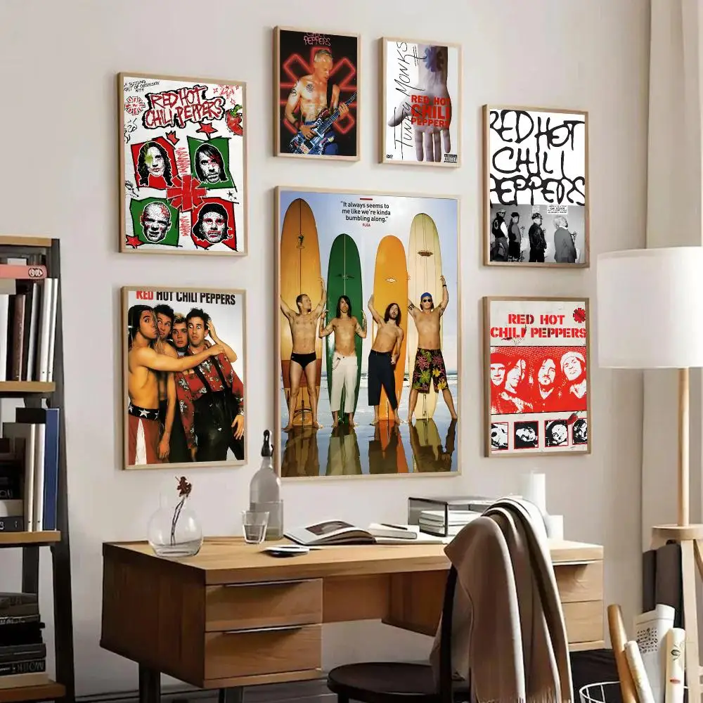 R-Red Hot C-Chili Peppers Poster HD Art Sticky Wall Waterproof Home Living Room Bedroom Bar Aesthetic Decoration