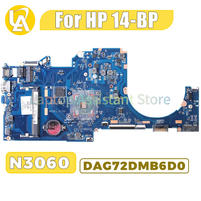 DAG72DMB6D0-placa base para portátil HP Pavilion 14-bp038TX 14-bp, L00745-601 SR2KN N3060 DDR4, trabajo probado