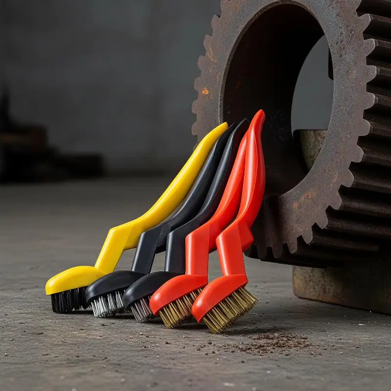 1/3Pcs Curved Handle Brush Kit Wire Brush Set For Cleaning Welding Slag And Rust Removal Industrial Scrubbing Brush
