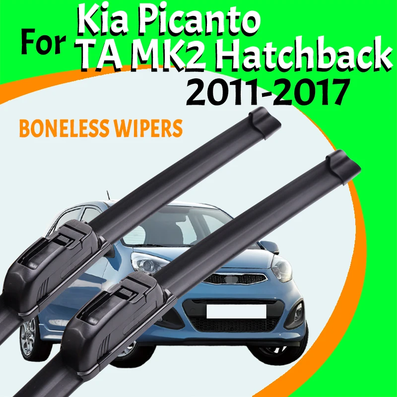 

Автомобильный стеклоочиститель для Kia Picanto TA MK2 Hatchback 2011-2017, U-образный мягкий резиновый Бескаркасный стеклоочиститель HD, тихий прочный автомобильный стеклоочиститель 24 "+ 14"