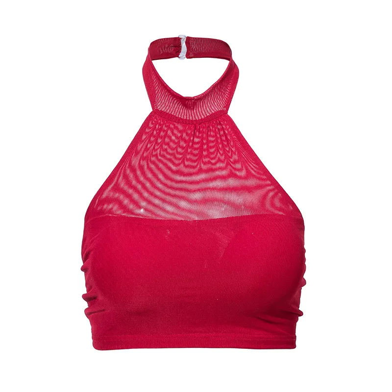 Fashion Latin Dance Practice Clothes Hanging Neck Halter Top GB Female Adult Senior Sense of Dance Bust Models with Underwear