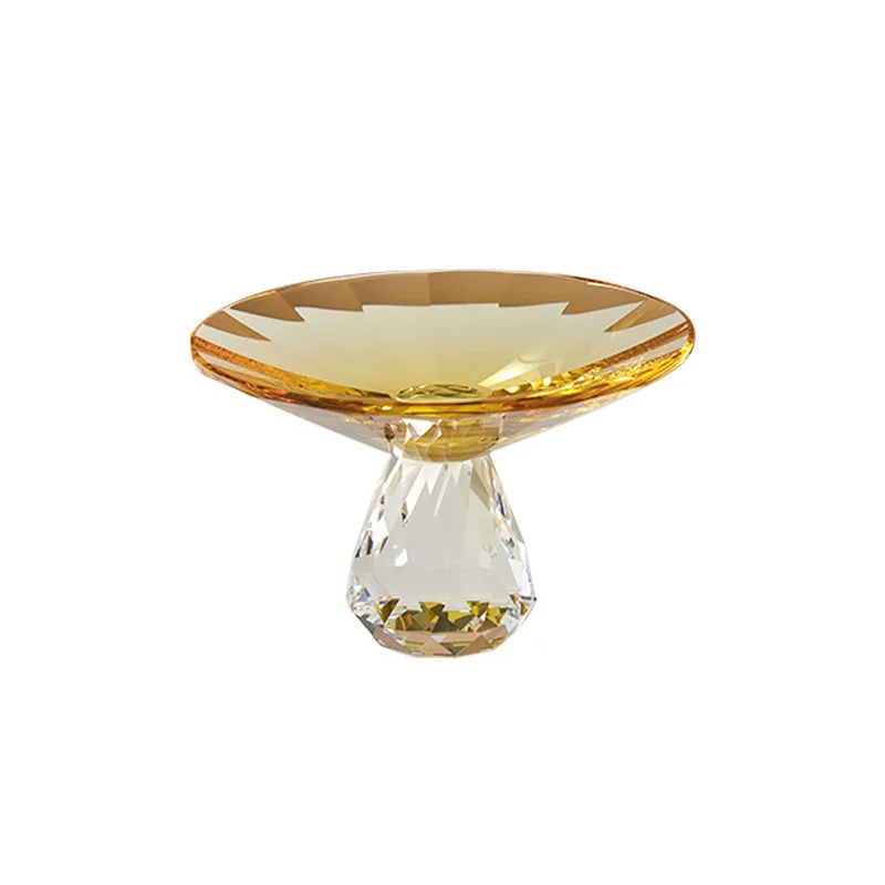 

LH fruit plate premium sense light luxury high-footed glass fruit tray living room snack disc