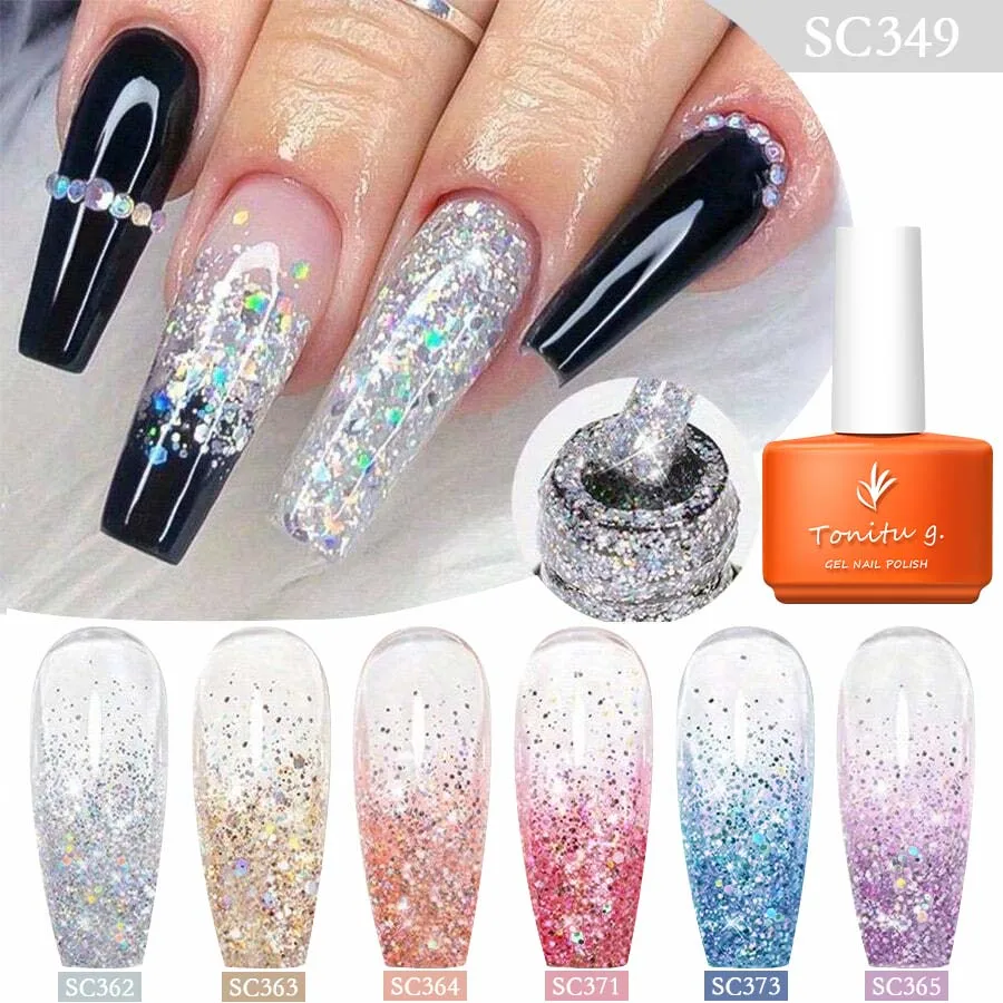 

1PC 8ML Glitter Gel Nail Polish Shiny Gel Polish UV LED Soak Off Long Effect Shimmer Nails Art Gel Manicure DIY Salon for Women