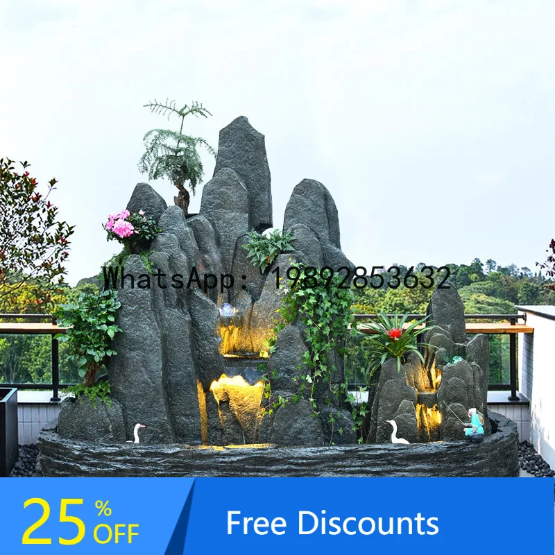 CZ Large Rockery Water Fountain Circulating Water Balcony Garden Courtyard Fish Pond Hotel Villa Landscape Water Feature