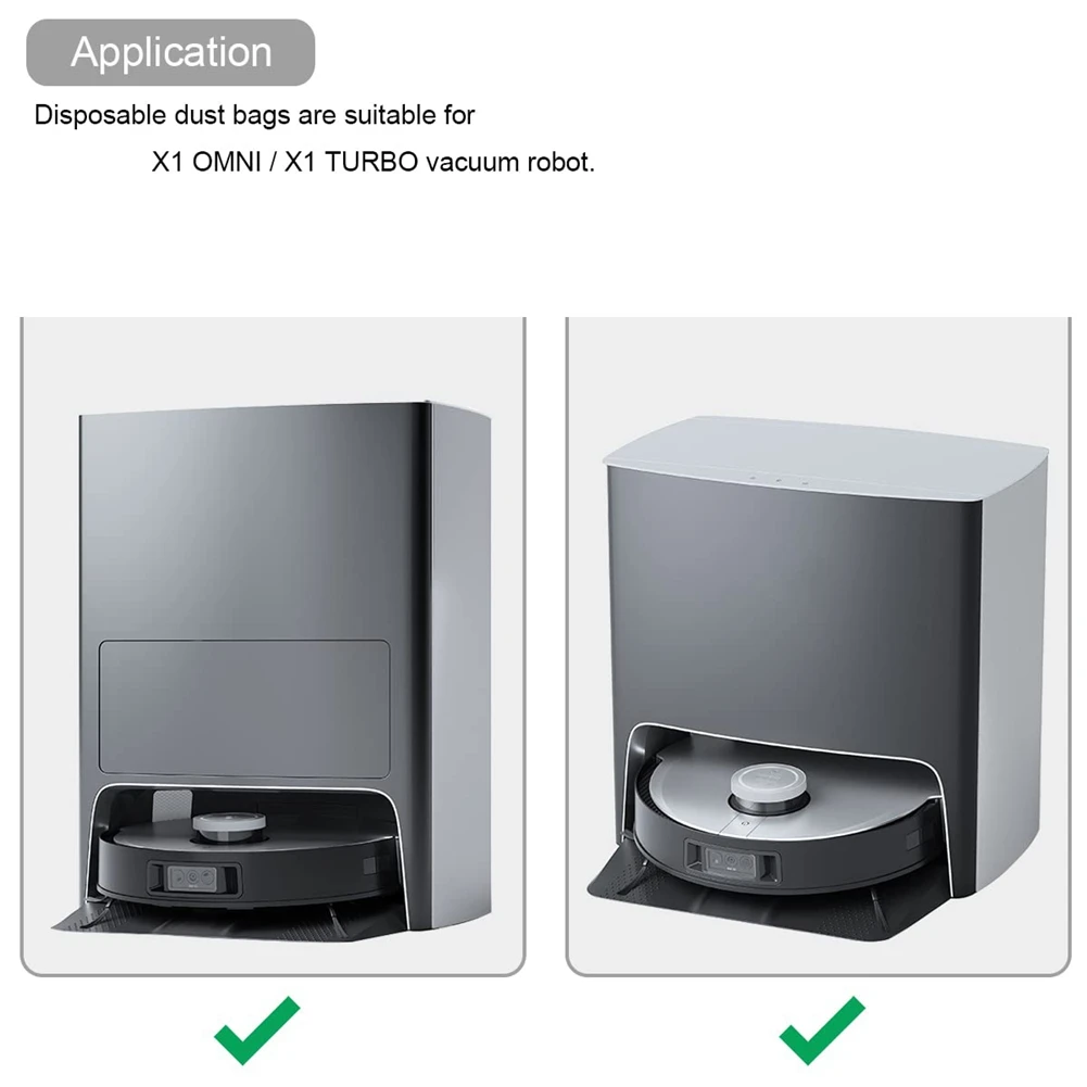 Bolsas de polvo de repuesto compatibles con Ecovacs DEEBOT X1 Omni/Turbo accesorios de Robot aspirador bolsas de vacío