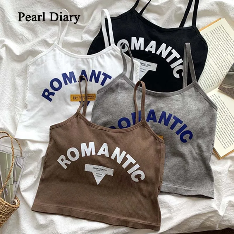 Pearl Diary American Hot Spice Restoring Ancient Ways Inside Take Small Letters Printing Hit Show Thin Straps Joker Color Vest