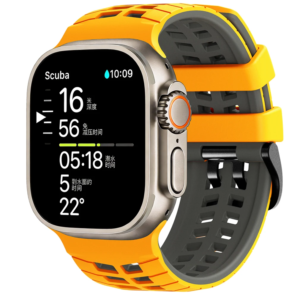 Atmungsaktives Armband für Apple Watch Ultra 3 2 Series 11 10 9 7 8 6 SE 49mm 45mm 46mm 42mm 44mm Silikonarmband Correa iWatch Armband