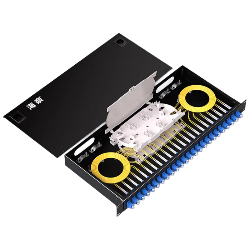 Rack SC FC ST LC 1U cold-rolled terminal block 24-port single-mode optical fiber junction box optical fiber distribution frame
