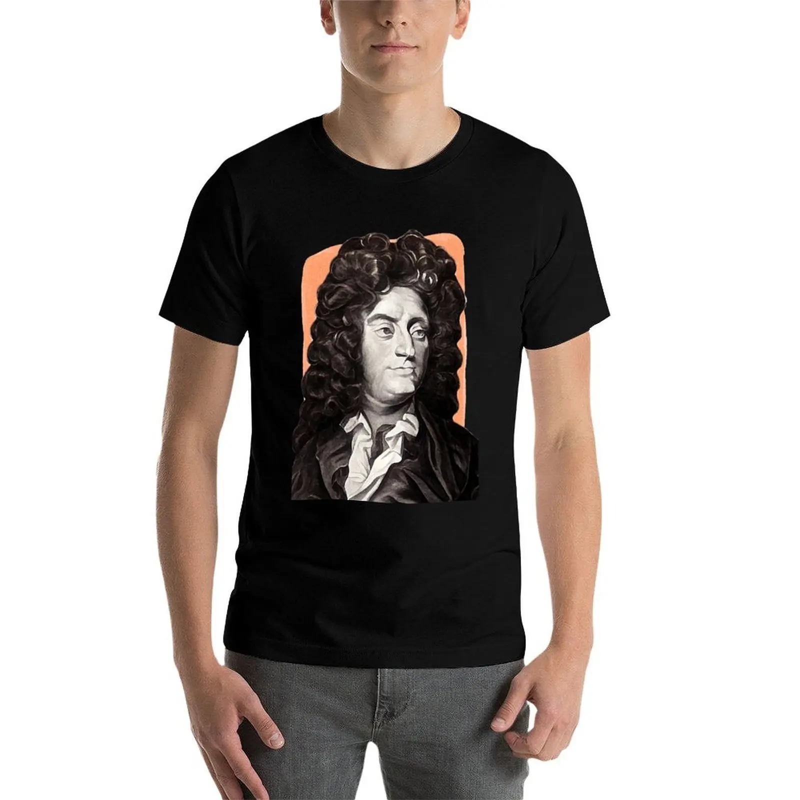 Compositor inglés Henry Purcell-naranja-illustración camiseta hombre Camiseta algodón alta calidad Camiseta 100%