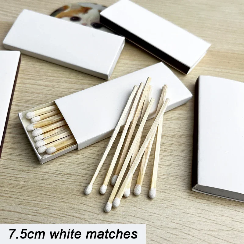 20PCS/PACK 7.5cm White Matches Extended Handle Fashion Long Stick Matches for Scented Candles Smoking Accessories