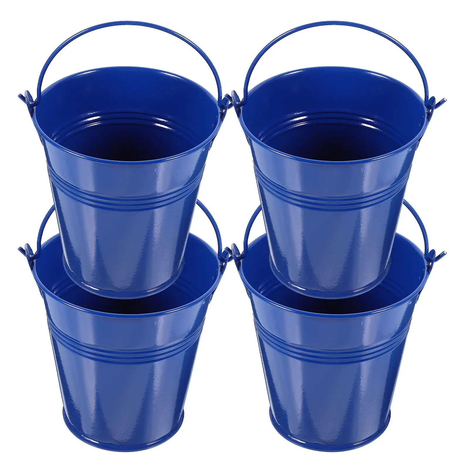

4 Pcs Mini Iron Decorative Buckets 10cm Tin Party Favor Handbag Plant Flower Bucket Vase Storage Desktop