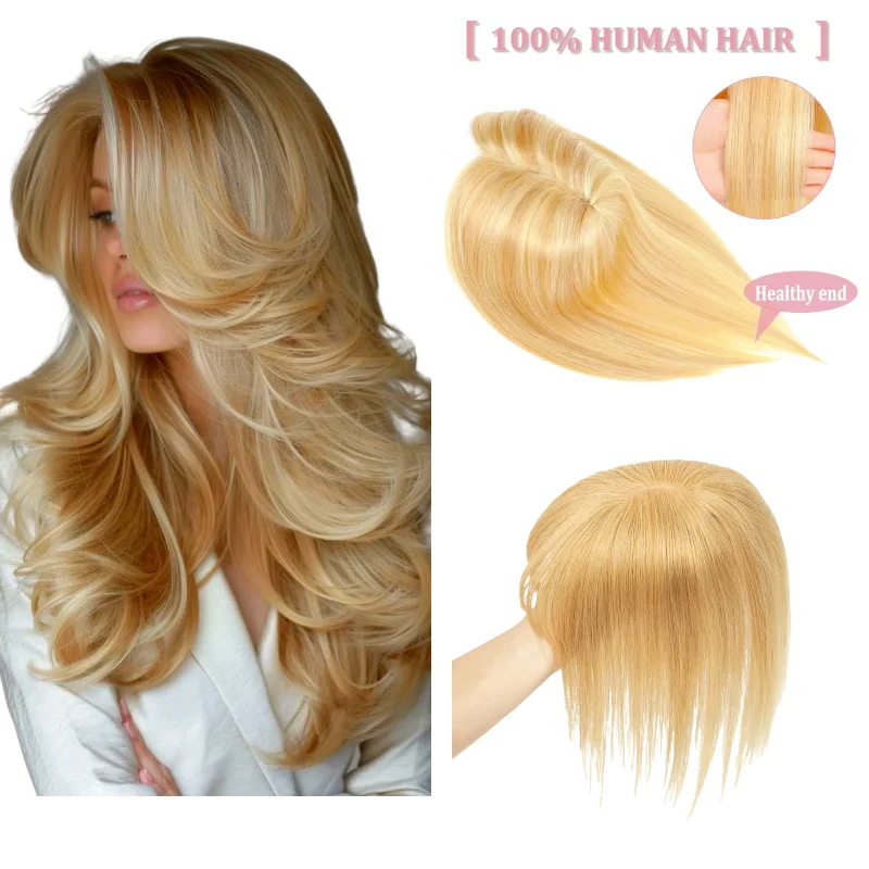 

Топпер из натуральных волос с бахромой для женщин, кружевная основа, средняя часть | 7x10 12x14 см 16 дюймов Светло-коричневый черный цвет