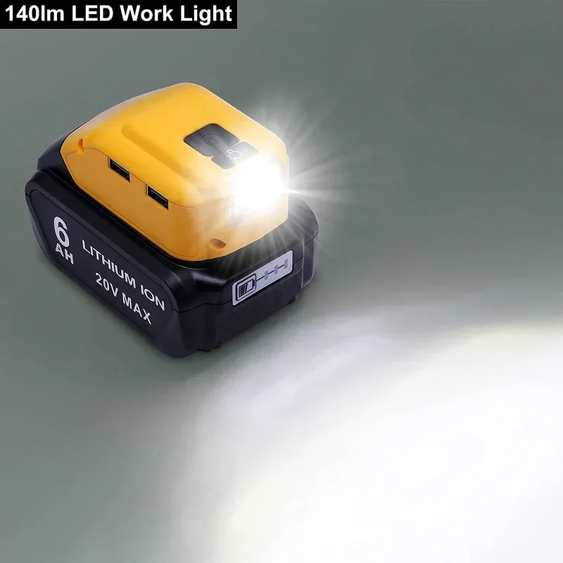 

Original Replacement DCB090 Power Source Converter For Dewalt 20v 18V Battery Adapter With Dual USB DC 12V LED Work Light