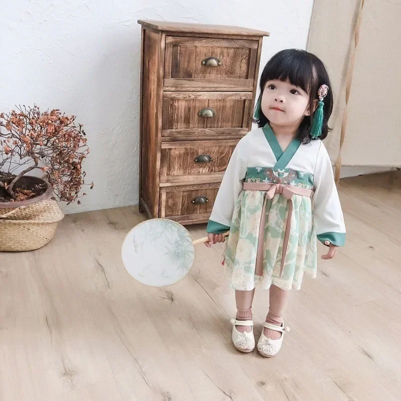 Little Girl Ancient Wind Skirt Girl Hanfu Summer Dress Chinese Style Children Ancient Dress Fairy Baby Tang Dress