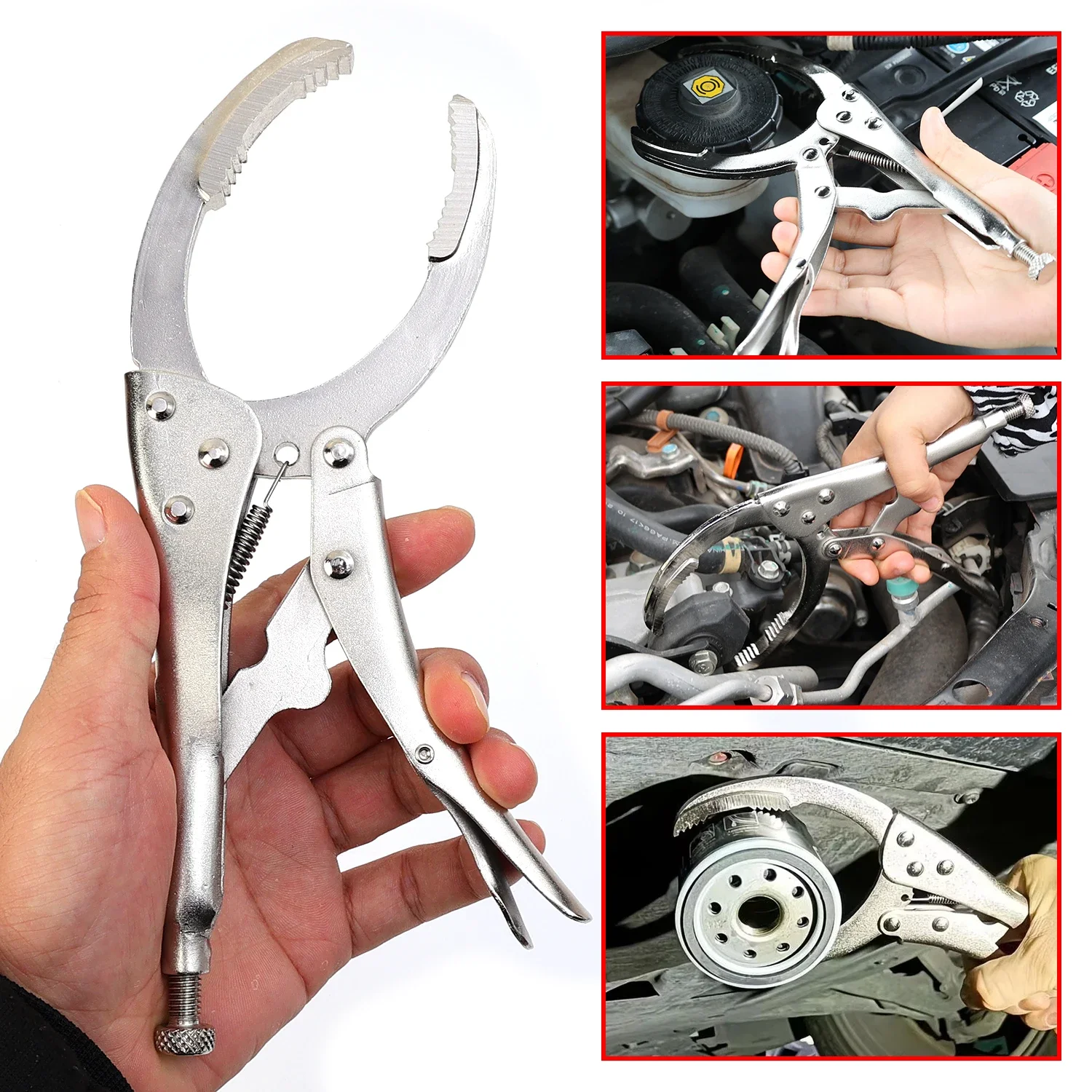 Clamp Filter Wrench Oil Grid Wrench Oil Change Adjustable Multi-Function Engine Oil Filter Wrench Car Disassembly Tool Repair