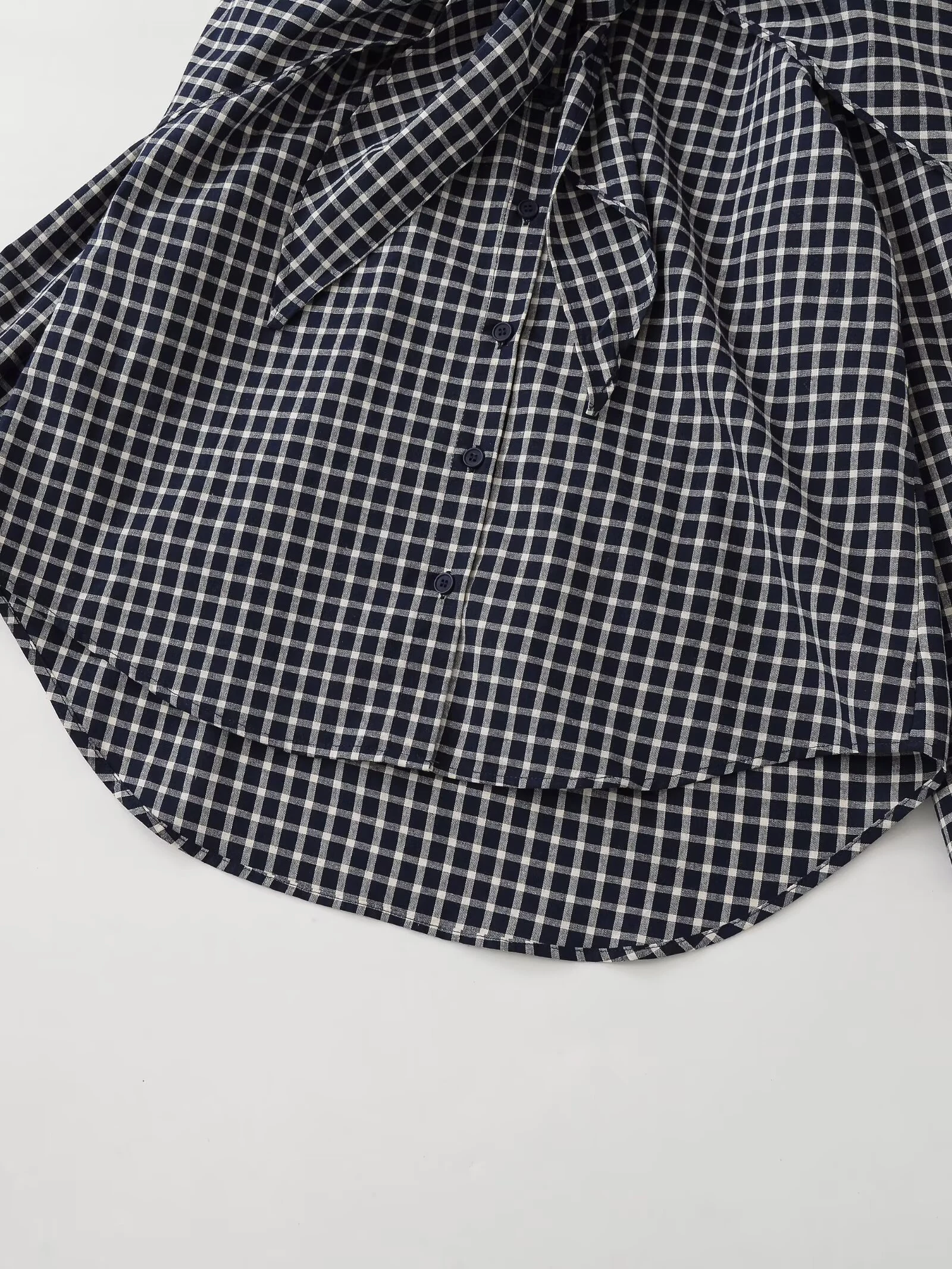 2026 Neues Sommer-Mode-Design Kariertes Schal-Hemd im Retro-Cape-Stil, lockeres kariertes Hemd – Detail 12