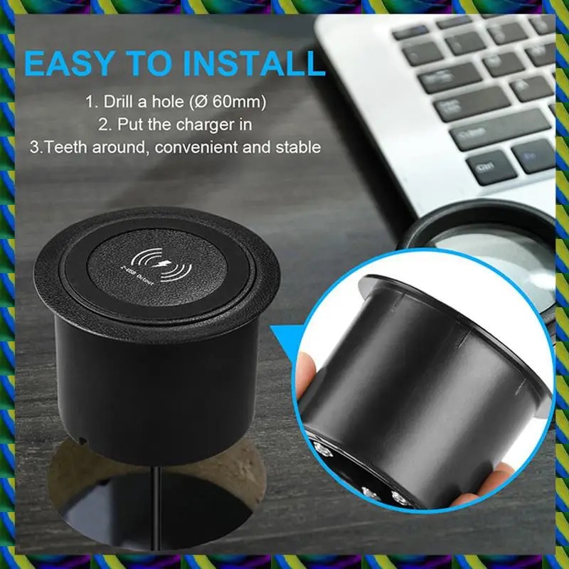 Daily 2X 10W Fast Wireless Charger -Up Desktop Embedded Fast Wireless Charger With USB Port Universal For Smartphone