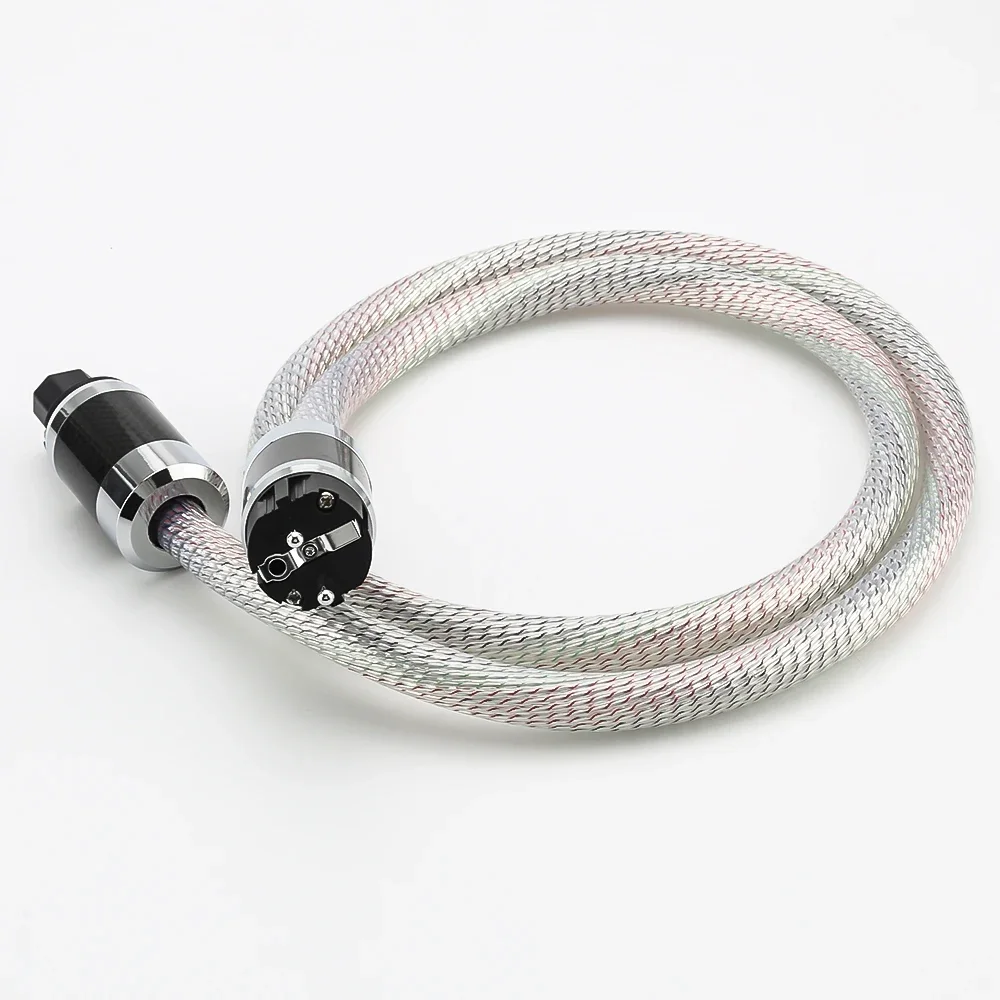 15 núcleos Nordost Valhalla OFC cobre 7N plateado Cable de alimentación de la UE cable de alimentación con enchufe de alimentación de fibra de carbono cable de red de alta fidelidad