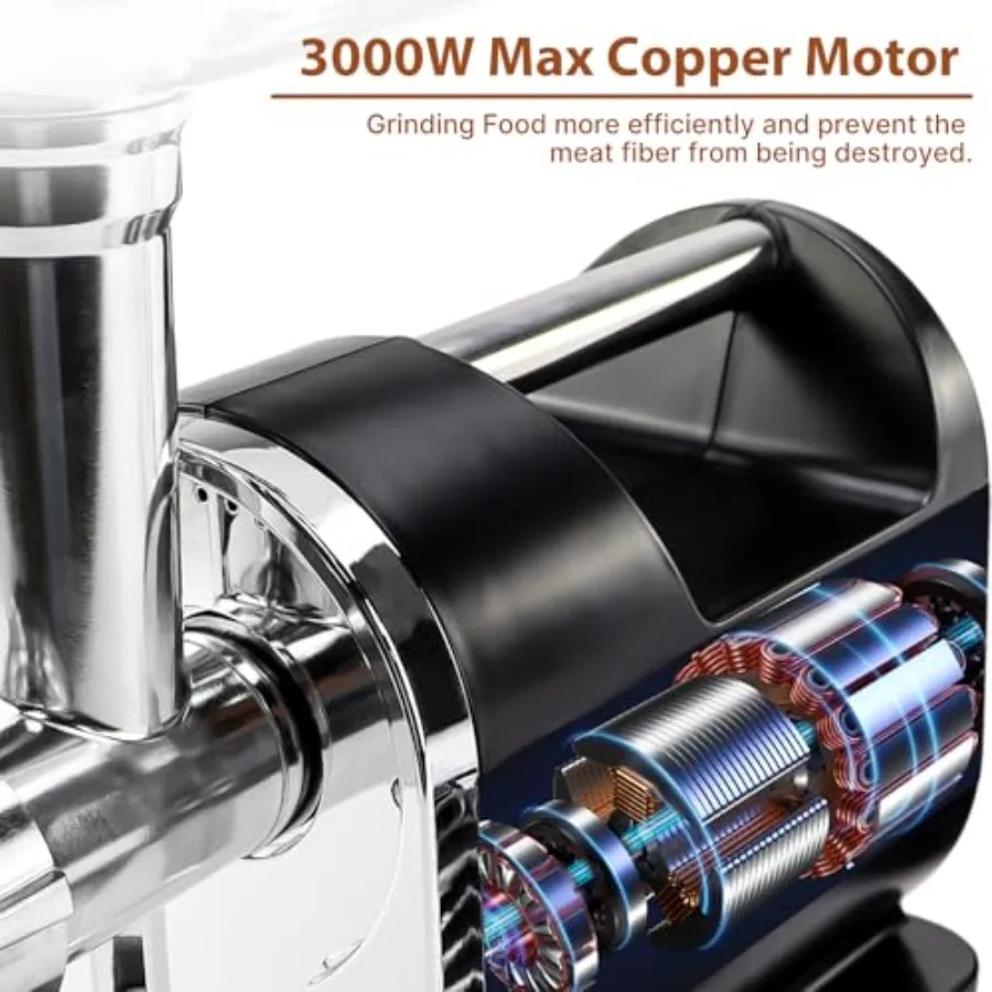 Электрическая мясорубка Макс. 3200 Вт, сверхмощная электрическая мясорубка с набором колбас Kubbe и 4 нержавеющими сталью St