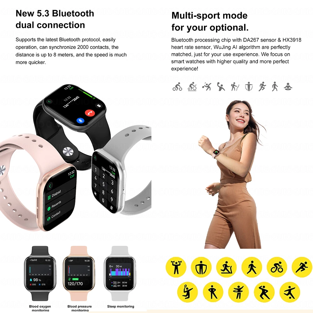 2025 Nuovi Uomini Smartwatch Serie 10 Orologio HD "AMOLED 32GB ROM Chiamata Bluetooth Musica Video GPS NFC Bussola IP68 Impermeabile Per IOS