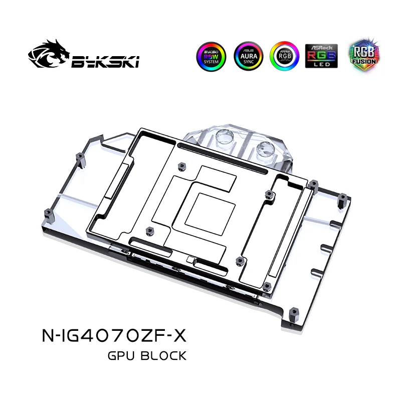 Bykski N-IG4070ZF-X وحدة معالجة الرسومات كتلة المياه لـ GeForce RTX 4070 بطاقة فيديو المعركة المبرد التبريد النحاسي RGB AURA