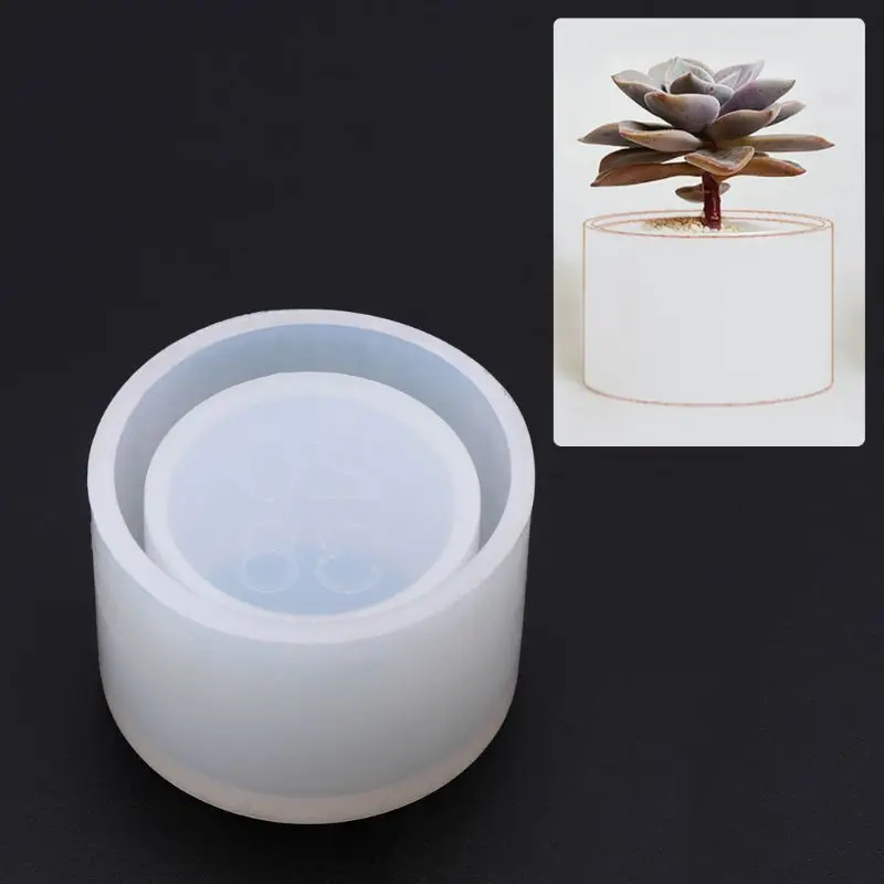 Flower Pots Mold Silicone Mould for Art Projects Round Shaped Crafts Accessories