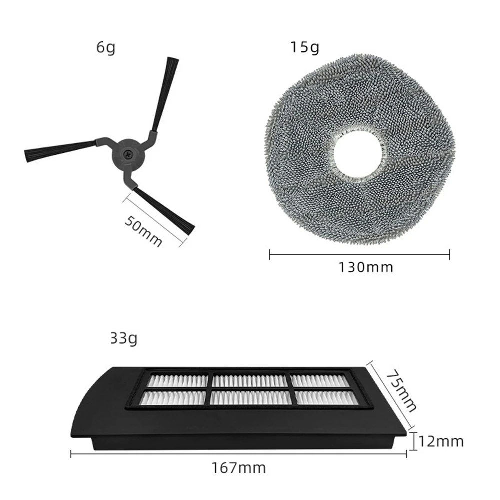 4x Mop Cloths+4x Hepa Filter+6x Side Brush for EUFY X9 SERIES Sweeping Robot Vacuum Cleaning Accessories