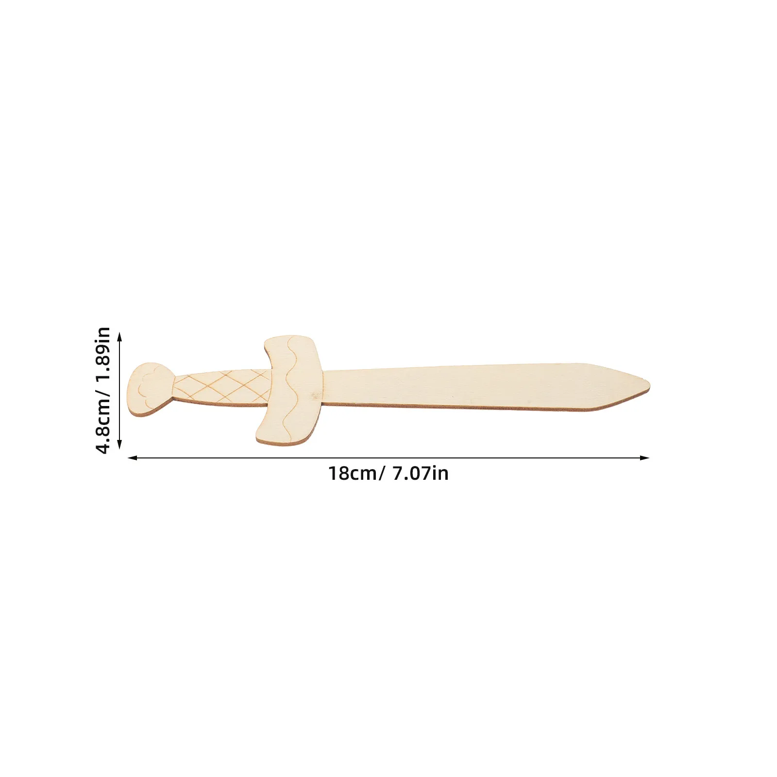 20Pcs Natural Wooden Swords Creative DIY Painting Craft Cutouts Safe Edges Pirate Swords for Kids Classroom Art Party