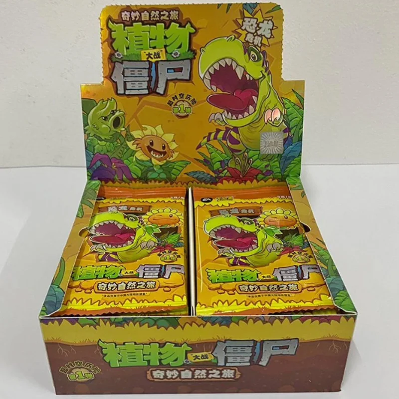 Kayou Official Plants Vs. Zombies First Edition Card Pack Dinosaur Crisis Series 1 with Nature Games Anime Card Gift Toy for Kid