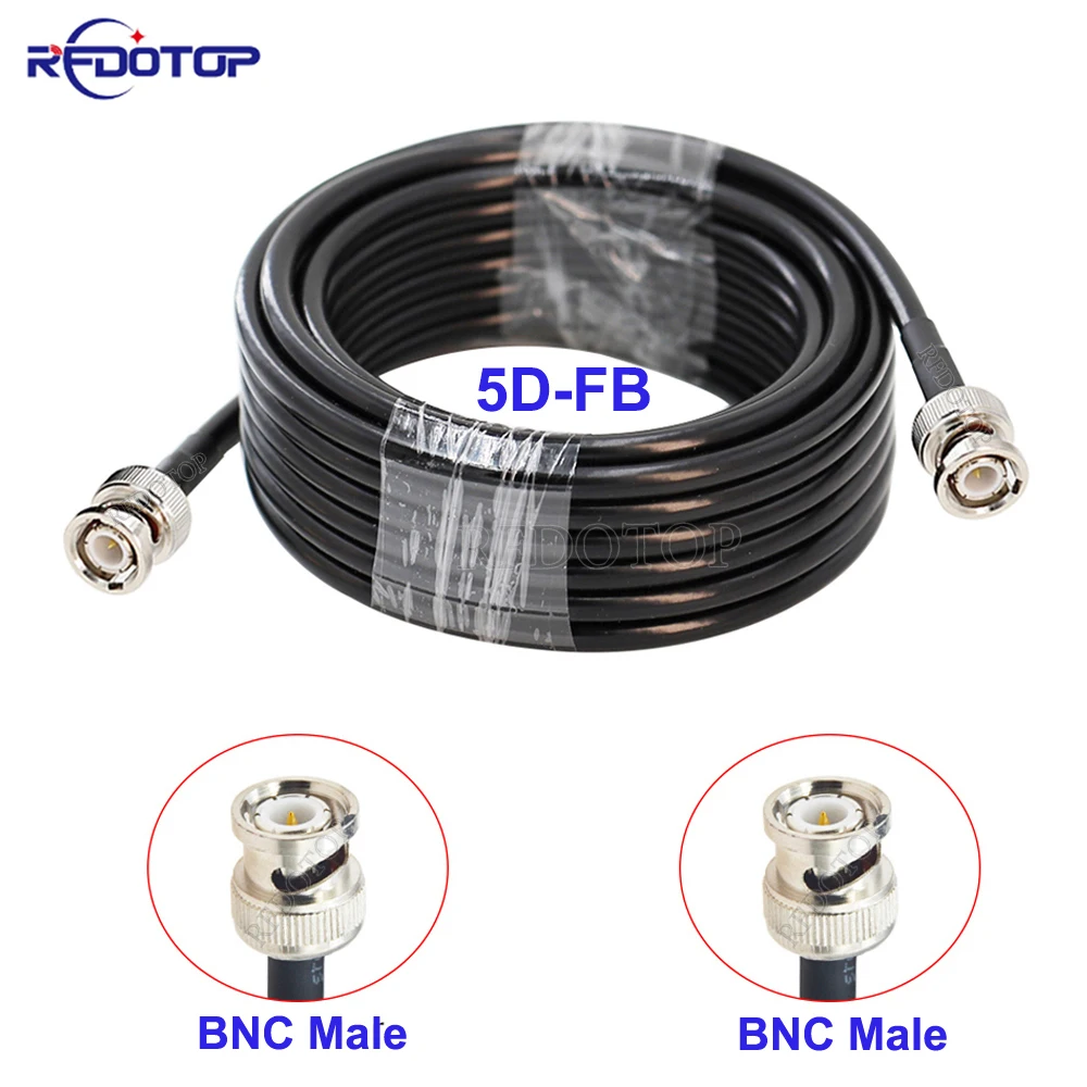 1Pcs BNC Male Plug to BNC Male Plug Connector 5D-FB 50-5 RF Coaxial Cable Pigtail 50 Ohm BNC Adapter RF Extension Jumper Cord