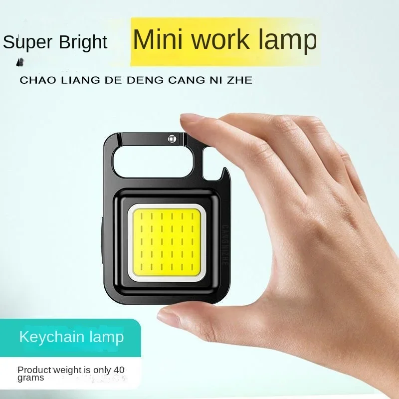 Super Bright Mini COB Keychain Portable light Flashlight Charging Lamp Camping Lights with Magnet 4 Lighting Modes Forwork Light