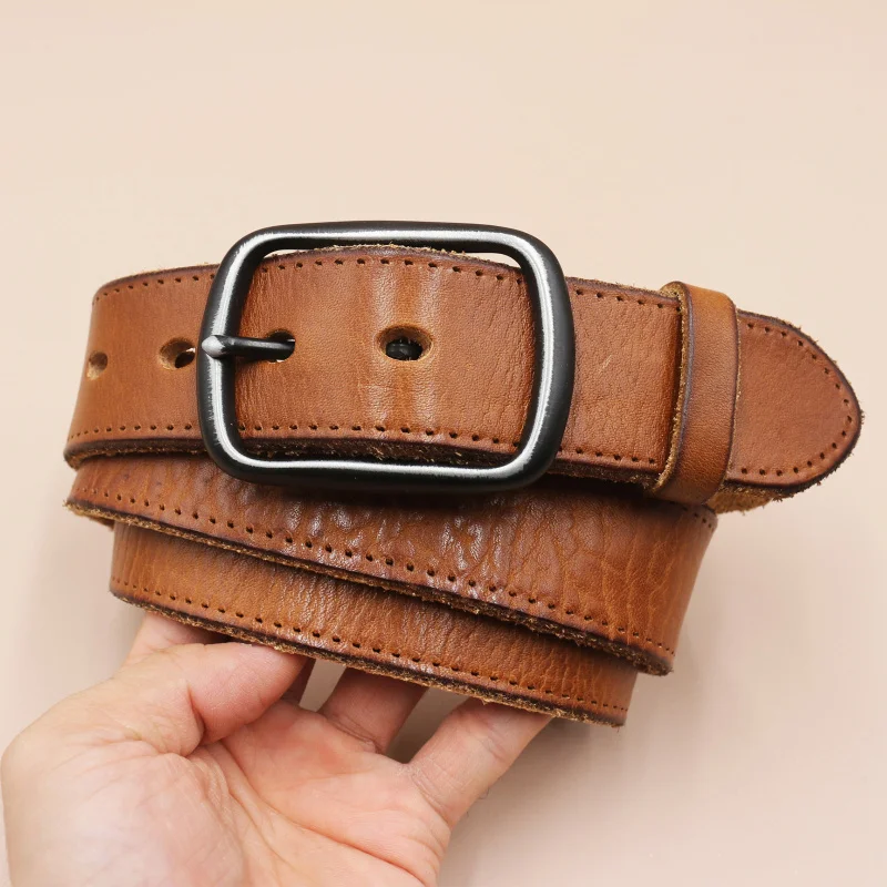 

Western Retro Car line Leather Distress Pin Buckle Men Belt Fashion Jeans Causal Pants Belt for mens
