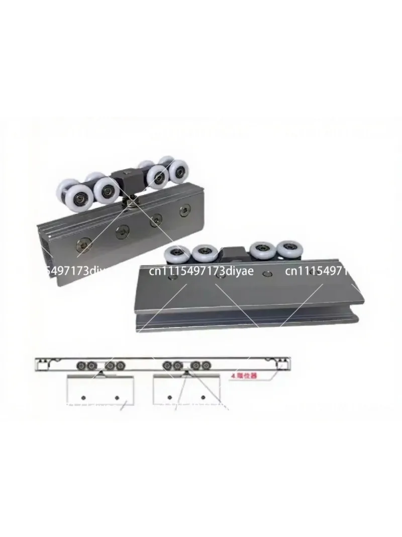 Frameless Glass Sliding Door Hanging Wheel with Eight-Wheel Design, Silent Operation for Smooth Open-Free Glass Door