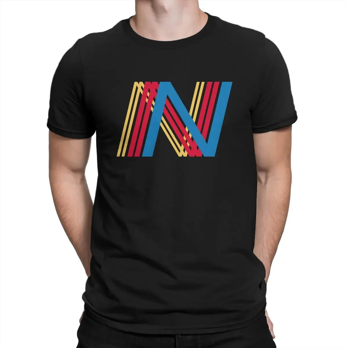 Men's T-Shirt Letter N With Three Vivid Colours Novelty 100% Cotton Tees Short Sleeve N Racing T Shirt Crewneck Clothing Gift