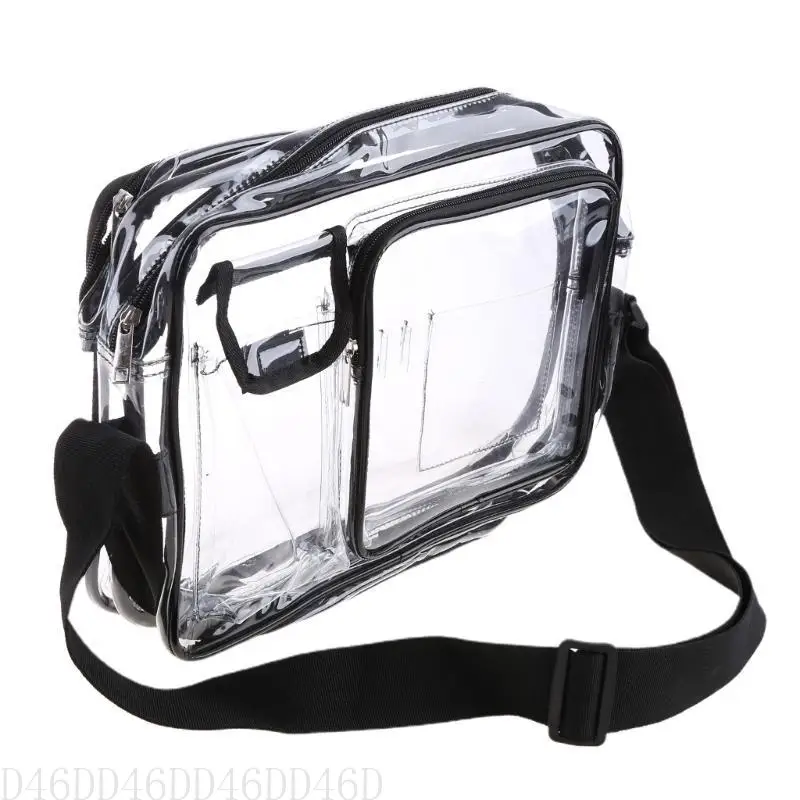 

652F 14 Inch Anti-Static Cleanroom Clear Tool Bag Zipper Closure PVC for Engineer Shoulder Crossbody Pack Working