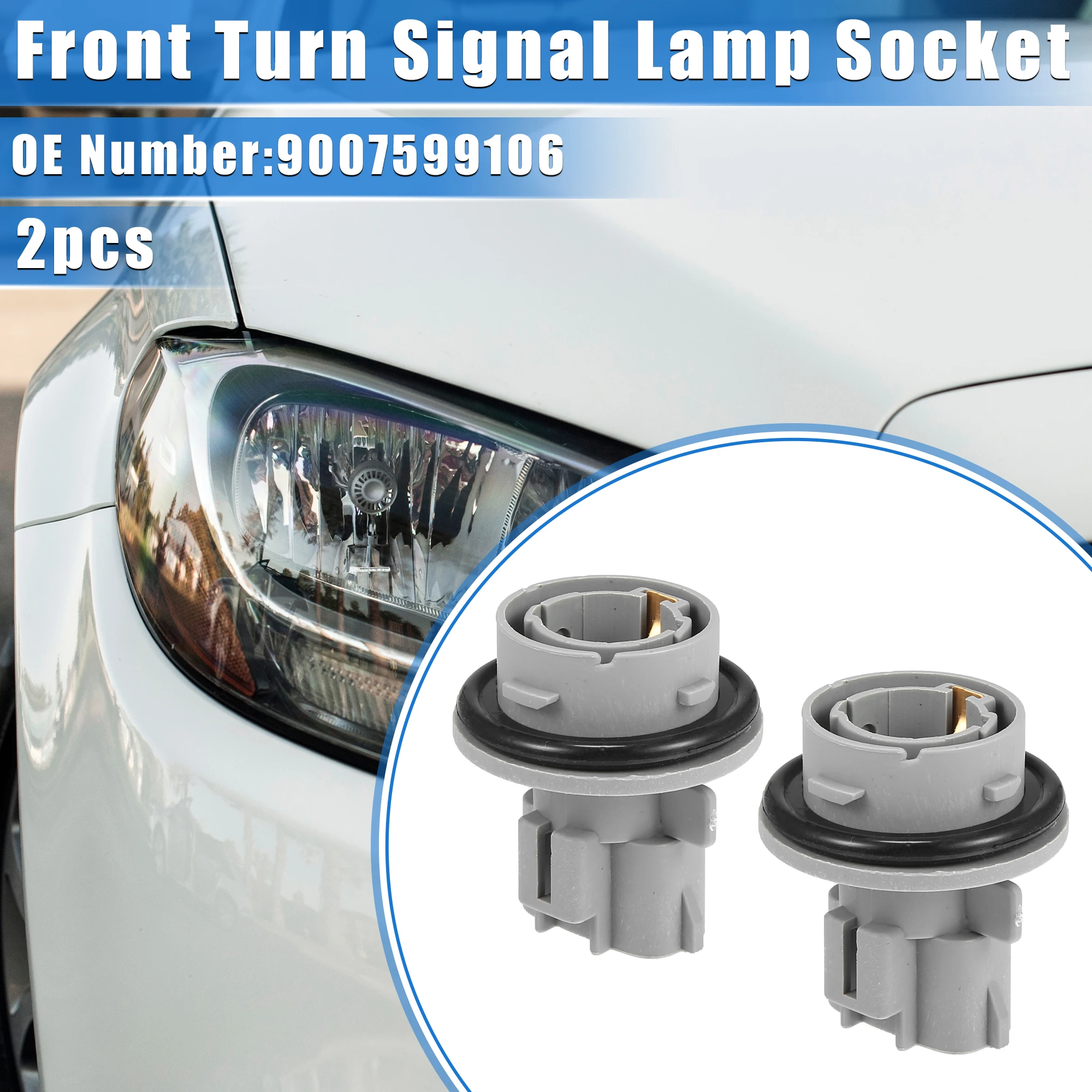 

UXCELL 1/2 Pcs No.9007599106 Front Turn Signal Lamp Socket Compatible for Toyota Avalon 2000-2004 Durable Car Lamp Socket
