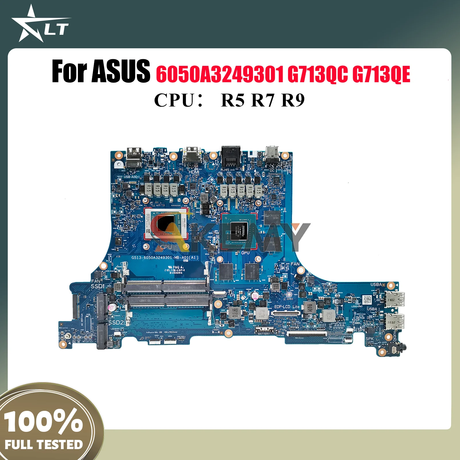 

6050A3249301 Материнская плата для ноутбука ASUS ROG Strix G15 G713QC G513Q G713QE Материнская плата для ноутбука с процессором R5 R7 R9 tests ОК быстрая доставка