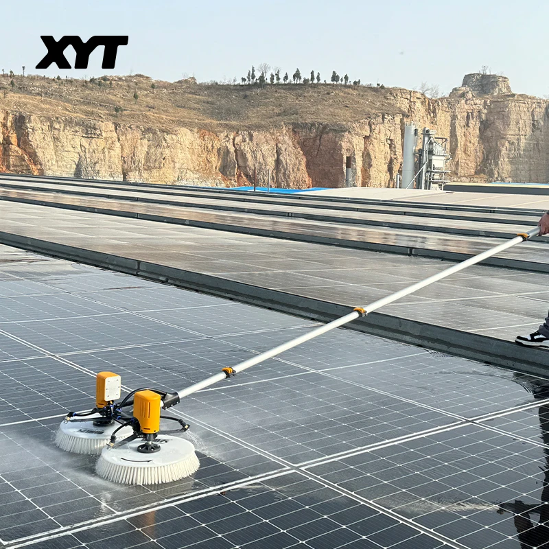 XYT Solar Panel Cleaning Rotating Brush With Solar Panel Cleaning Pole X4