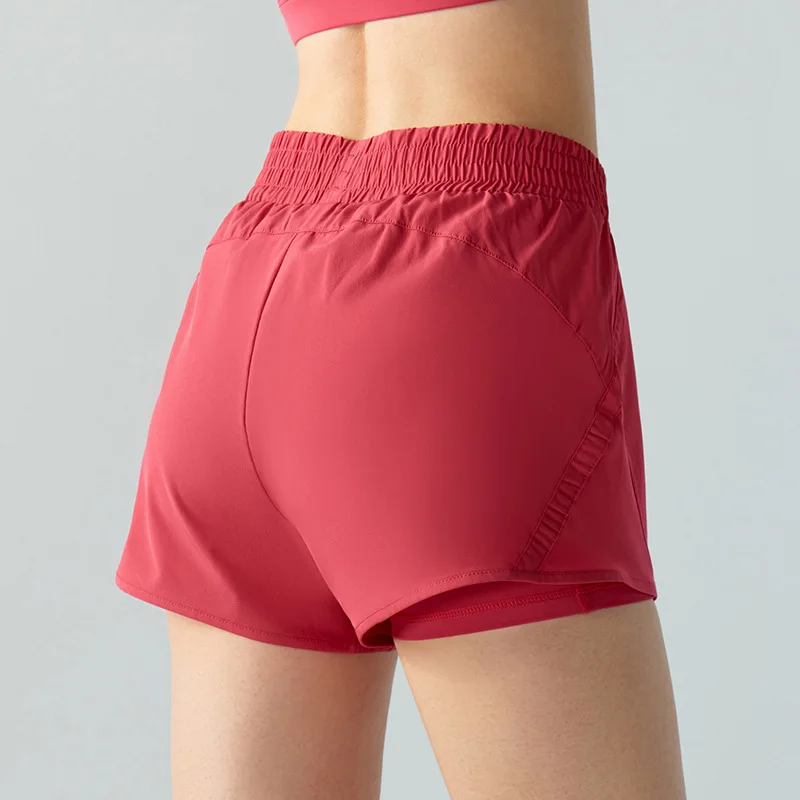 Pantalones cortos deportivos de retales de malla para mujer, entrenamiento, correr, pantalones deportivos, pantalones cortos informales para apretar la cintura, primavera, verano, 2024