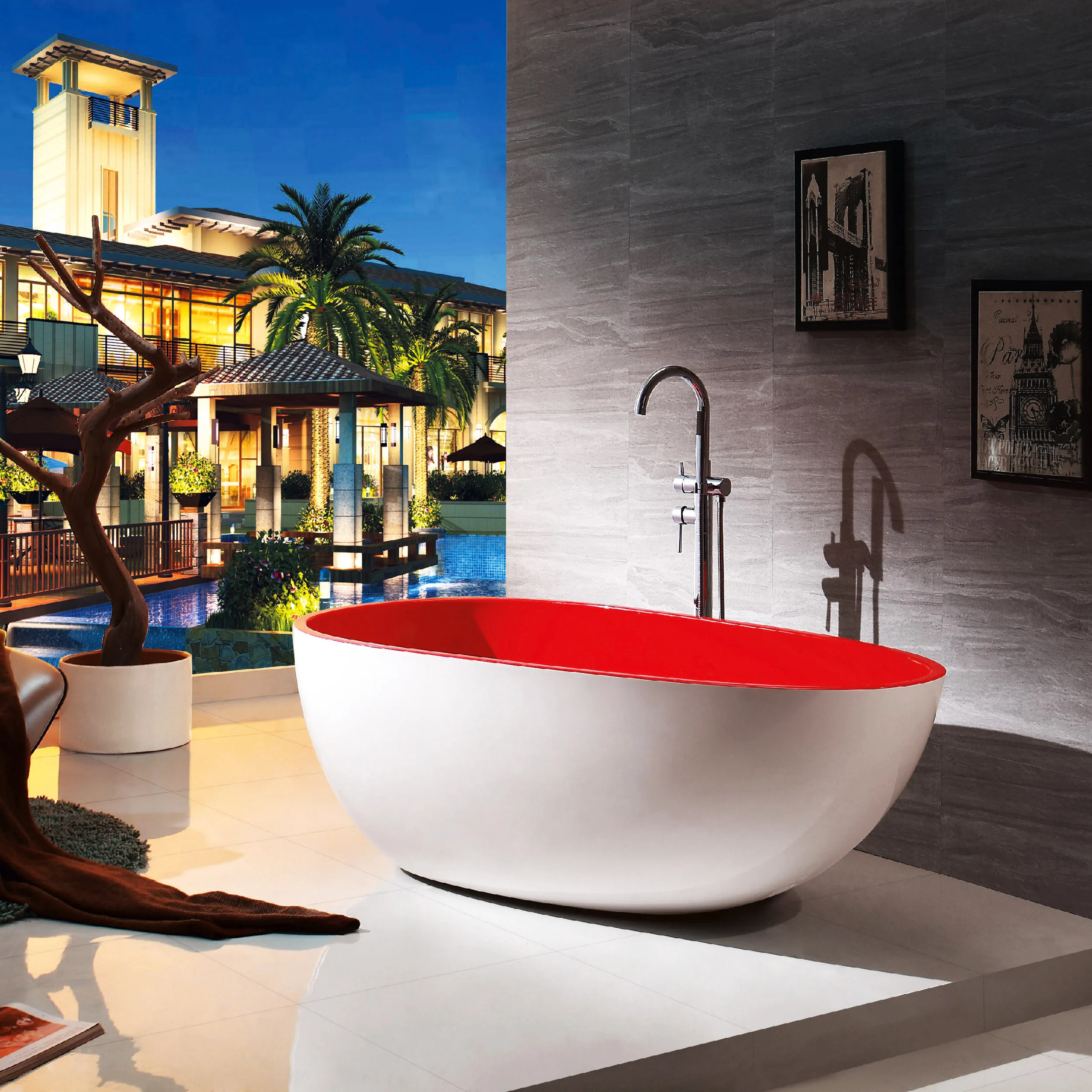 

Wholesale Luxury Indoor Acrylic Freestanding Bathtub Modern Design Bathroom Portable Bath Tub