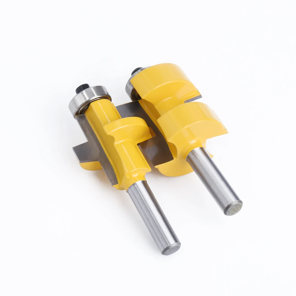 LAVIE-Rodamientos de ranura en T de vástago de 2 piezas y 8mm, broca de espiga de diente cuadrado, juego de brocas de enrutador de tallado para carpintería, C08150A3232Y