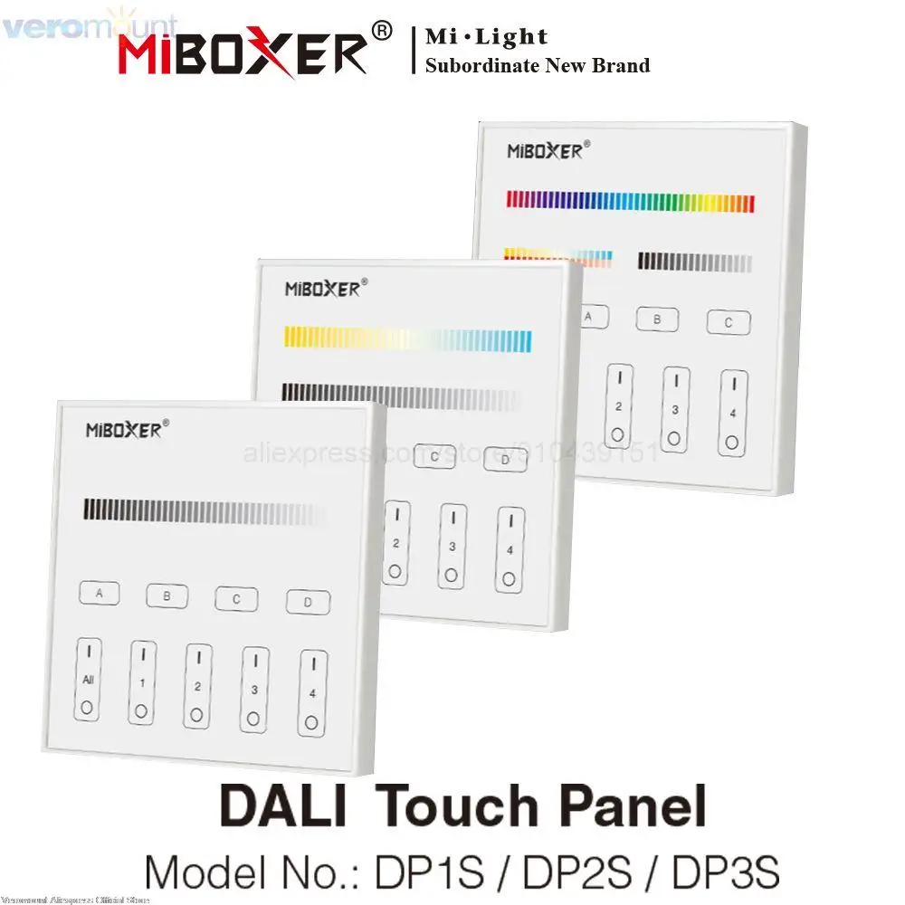 

Miboxer LED Controller Touch Panel DALI Dimming Control System (DT8) 86 DALI 5 in 1 DALI Bus Power Supply DIN Rail For LED Light