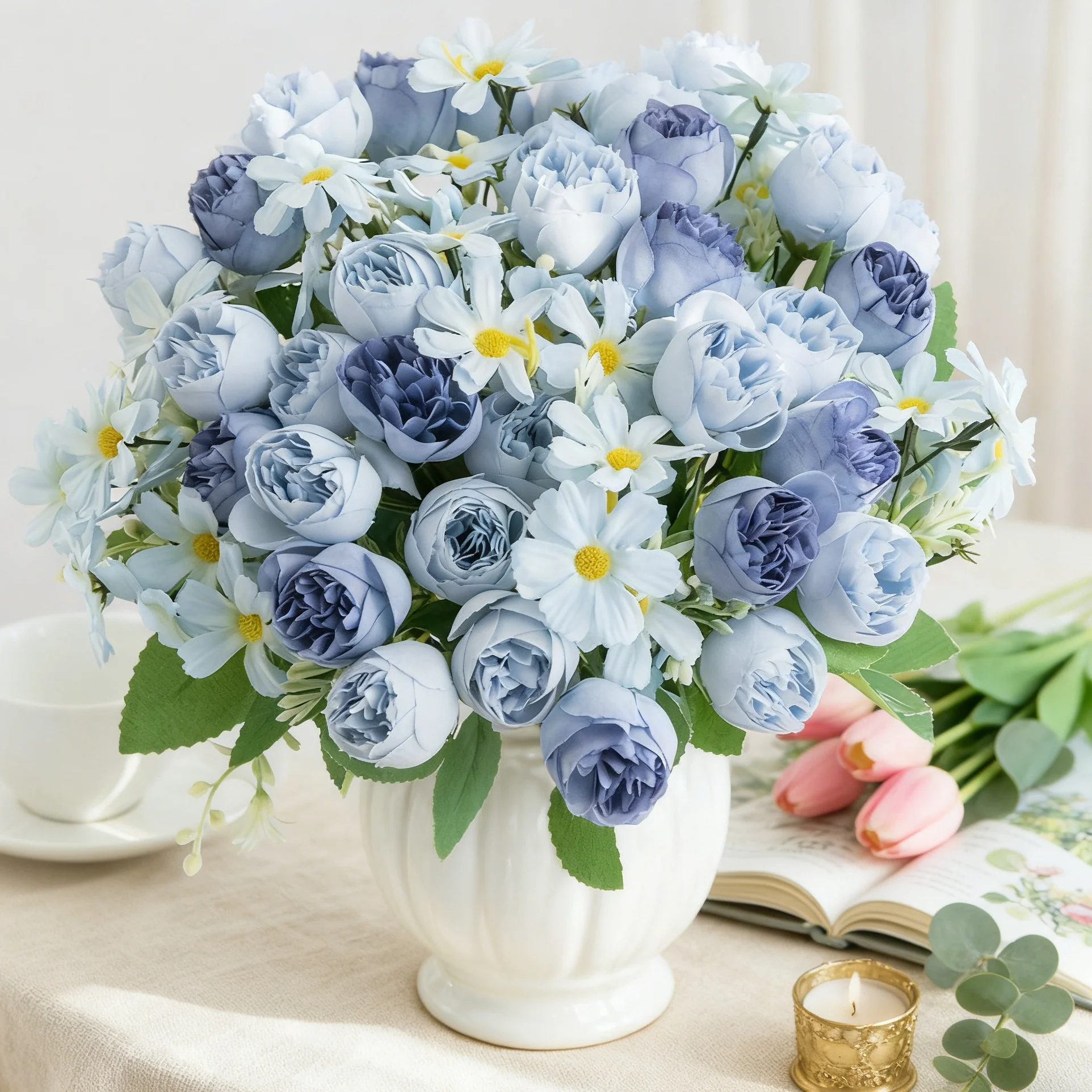 Künstliche Blumen Seide Rose Home Zimmer Tisch Dekor Hochzeit Kranz Tisch Outdoor Herzstück Gefälschte Pflanze Brautstrauß Diy Geschenke