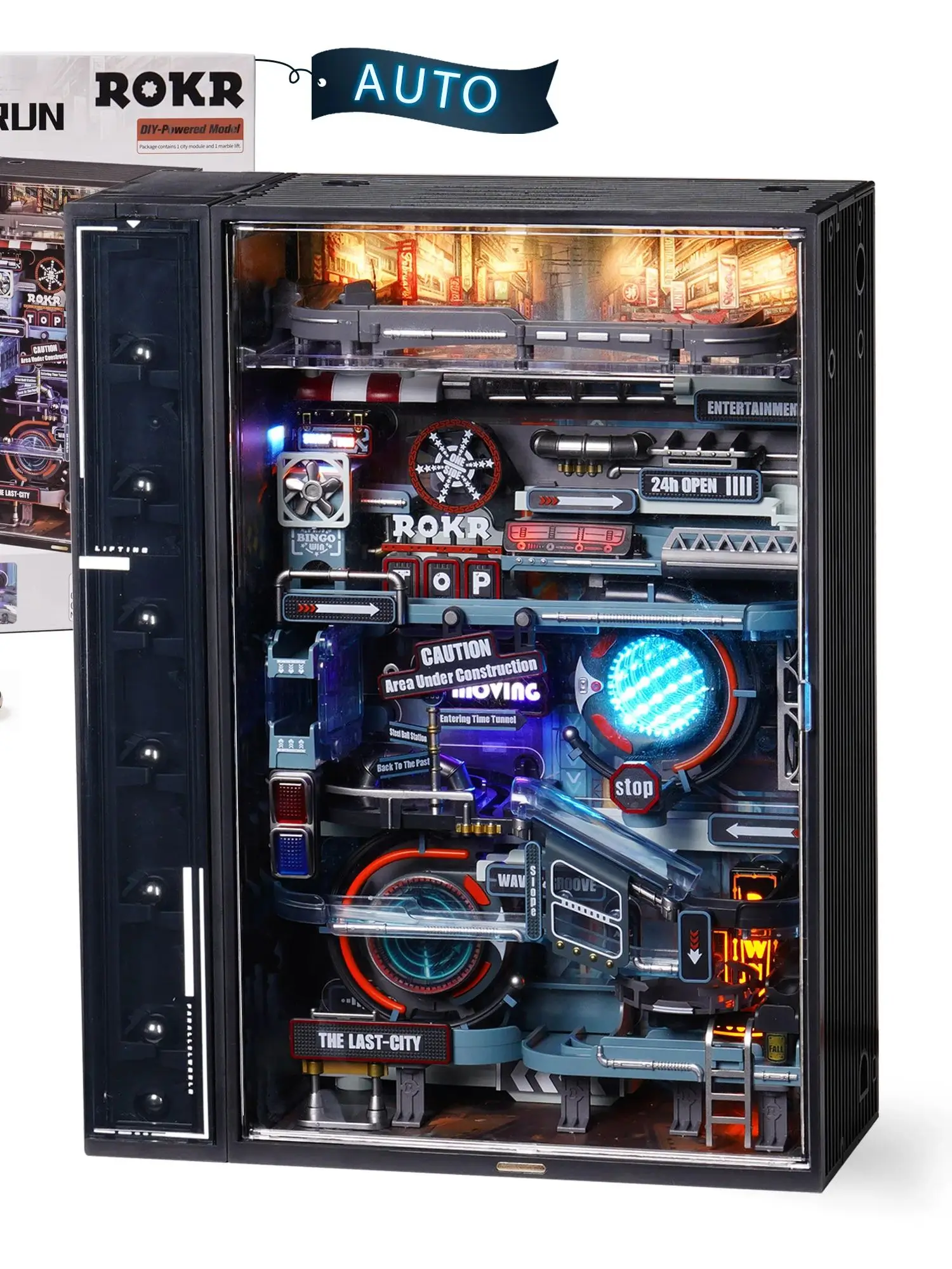 Robotime Rokr The Last City - Futuristische Marble Run Cyberpunk Cadeau voor mannen 3D-puzzelmodel Gaming Decoratie Automatisch - afbeelding 2