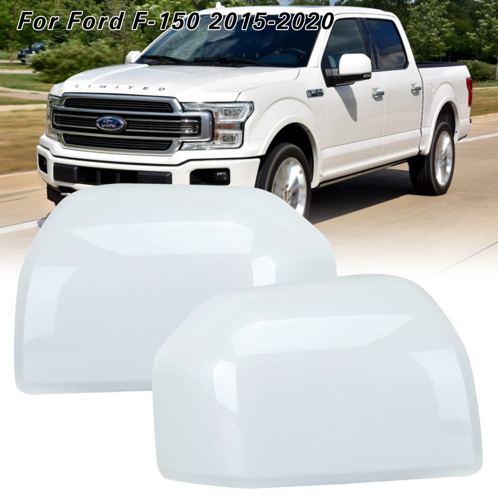 

Side Rearview Mirror Cover Cap for Ford F150 2015 -2020 Replacement with Buckle White door Wing mirrors housing cars accessories