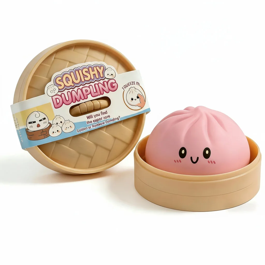 Nieuwe Glitter Dumpling Glitter Dumpling Squishy met doosje Dumplings Zintuiglijk knijp speeltje voor stressverlichting
