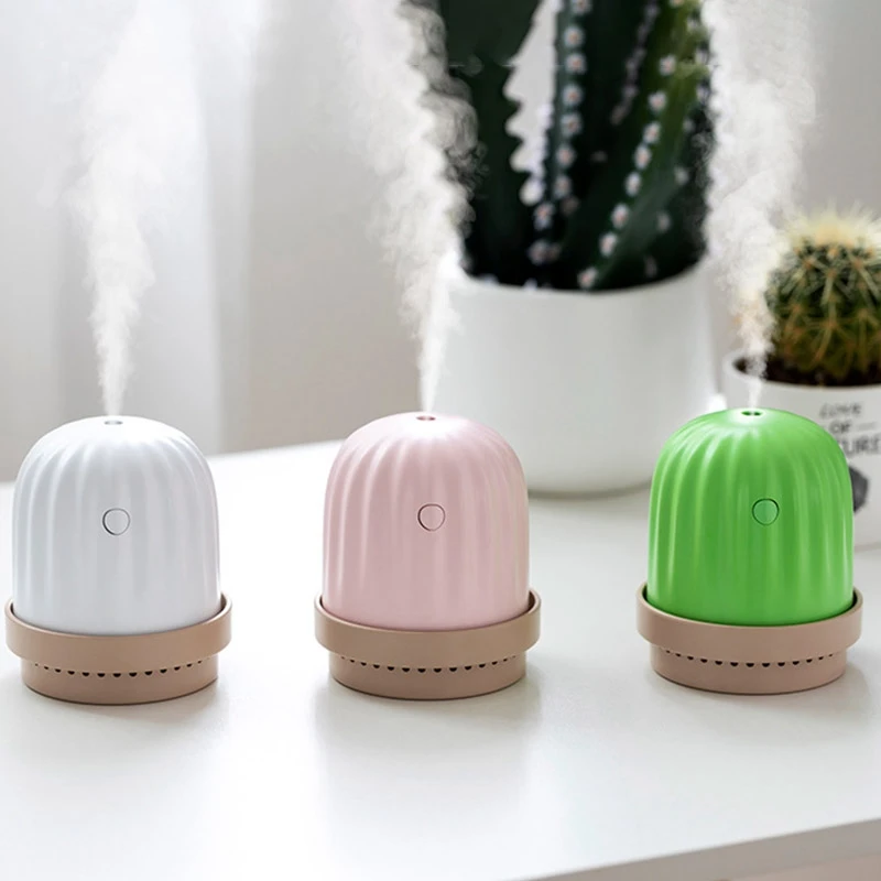 USB Air Humidifier Cactus Timing Aromatherapy Diffuser Mist Maker Fogger Mini Aroma Atomizer For Home